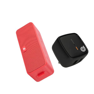 BoomS Smart Speaker - Red + Cheetah 12W Charger - Black